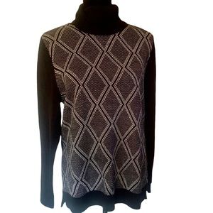 Croft & Barrow Geographic Pattern Turtle Neck Sweater Women Medium